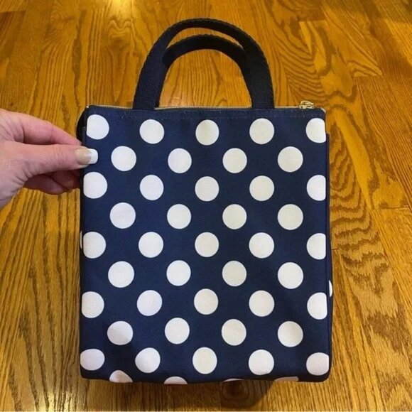 Kate Spade New York Insulated Lunch Bag Navy Jumbo Dot - Picture 5 of 6